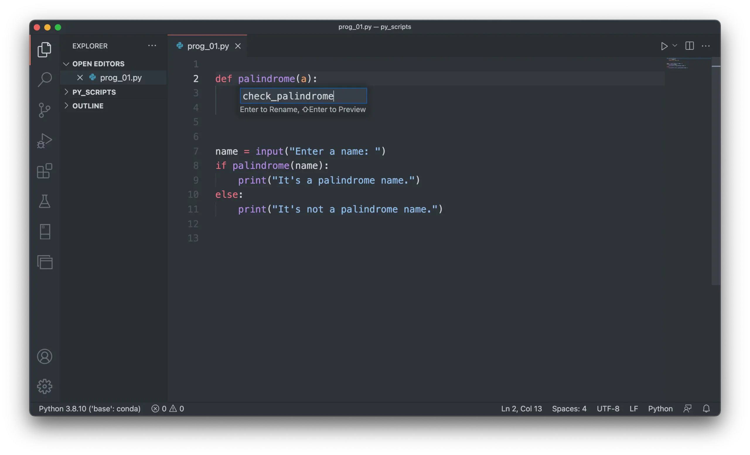 Refactored Function Name