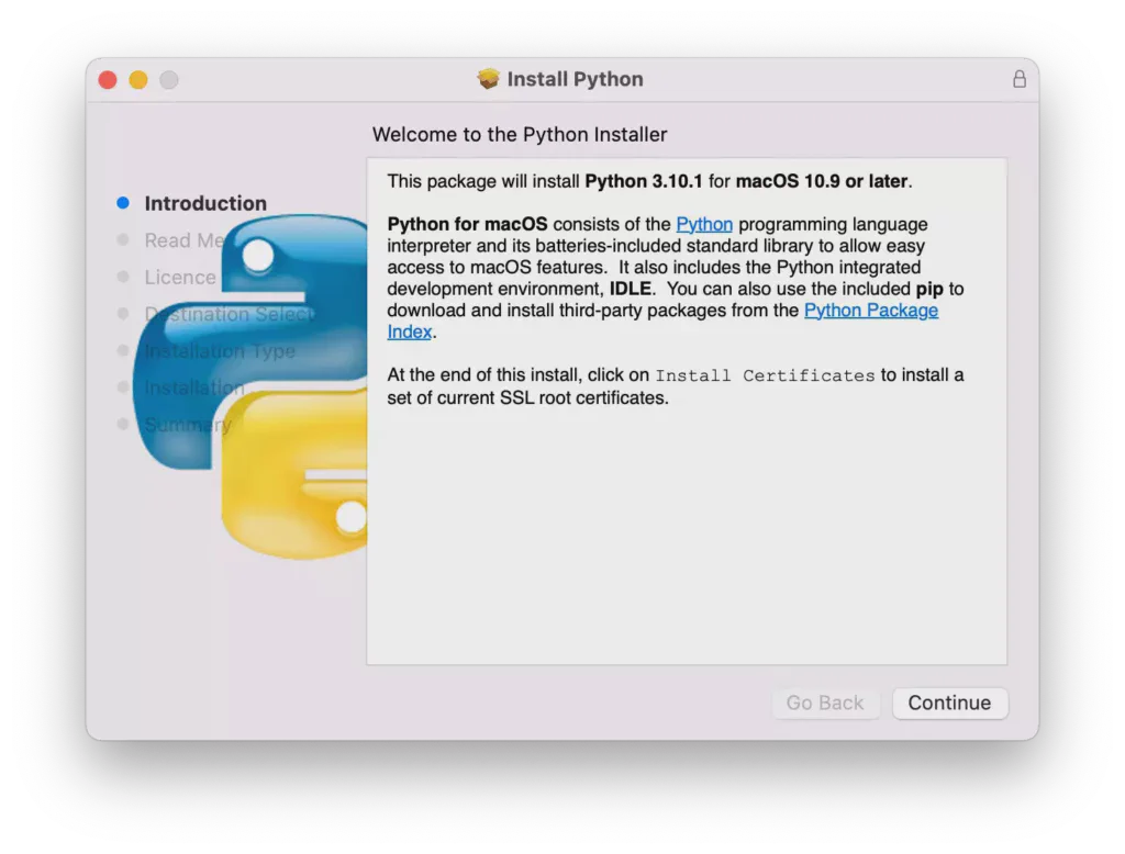 Installing Python on Mac